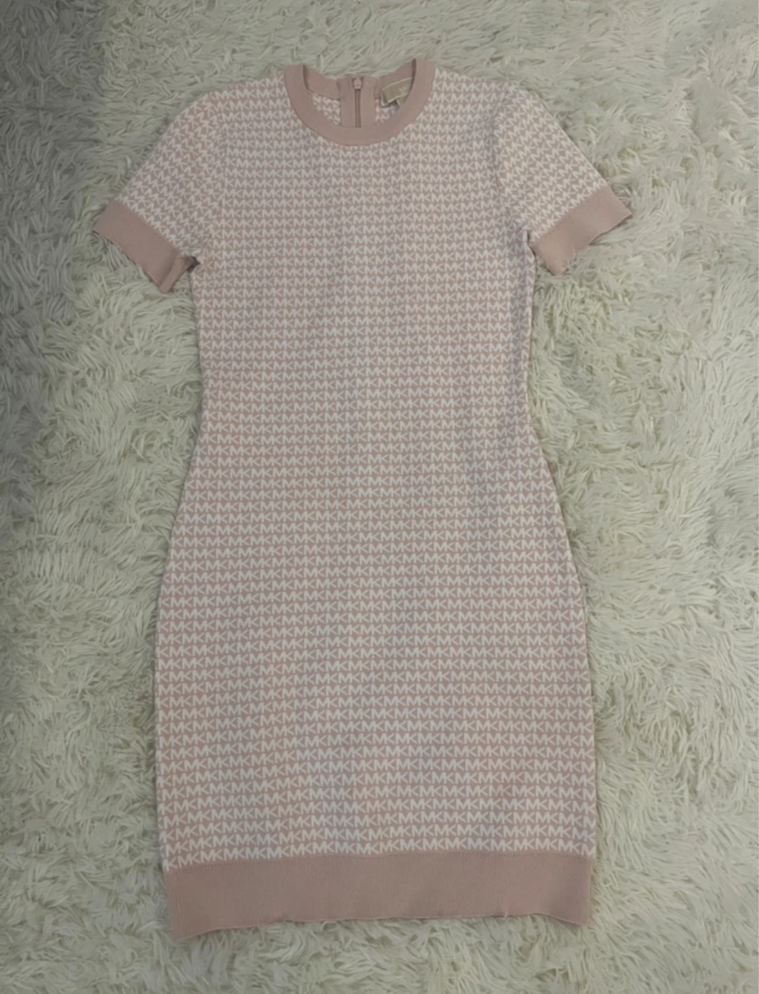 Michael Kors MK Logo Knit Dress - Pink/White