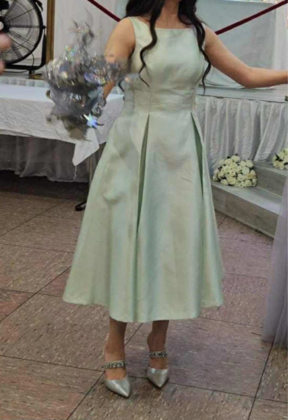 Light Green A-Line Midi Dress