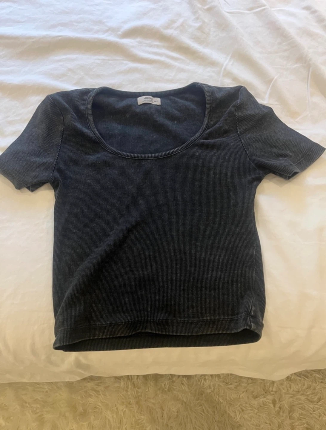 Ardene Ribbed T-Shirt - Black
