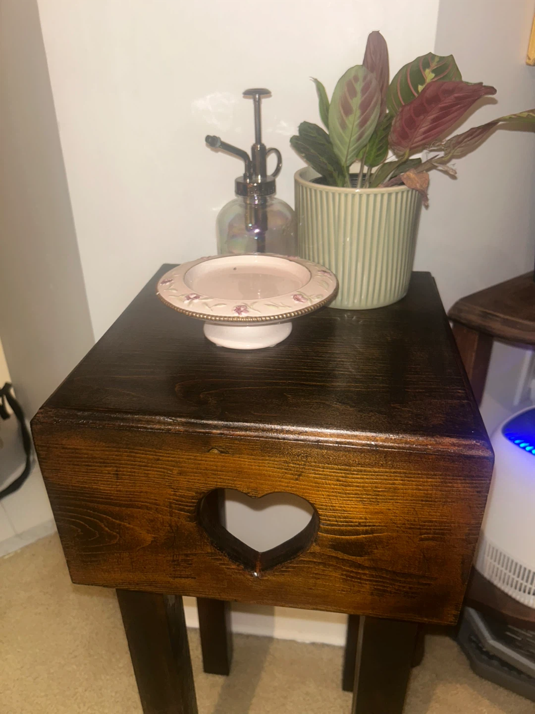 Handcrafted Wooden Table with Heart design - photo 3