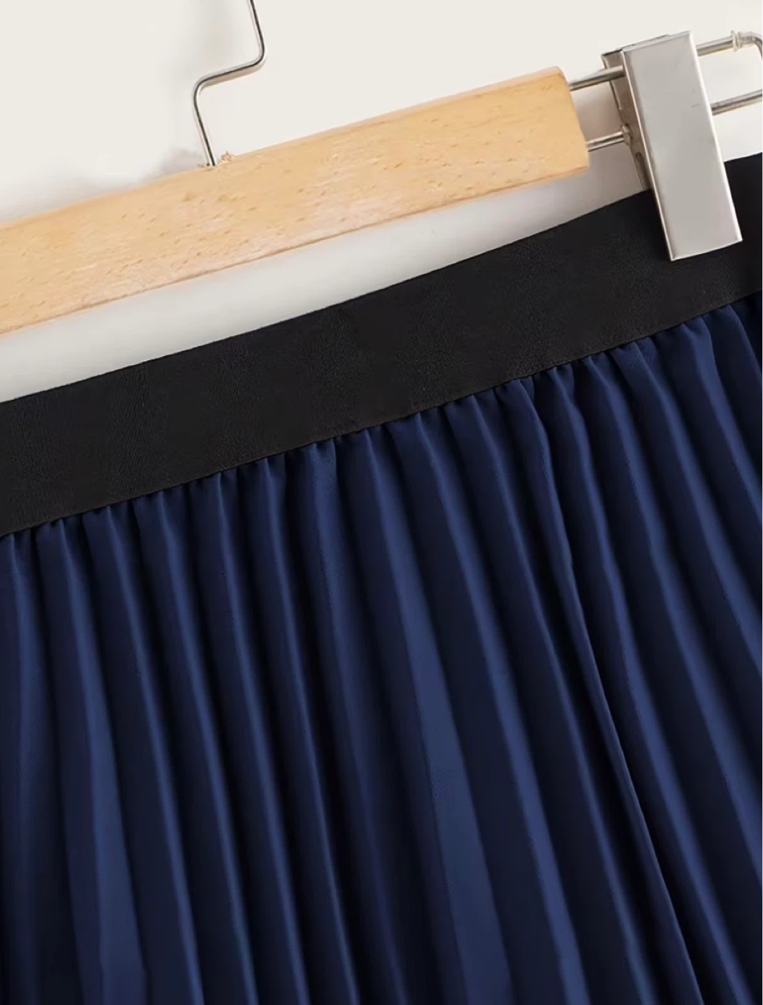 Navy Blue Pleated Midi Skirt - photo 3