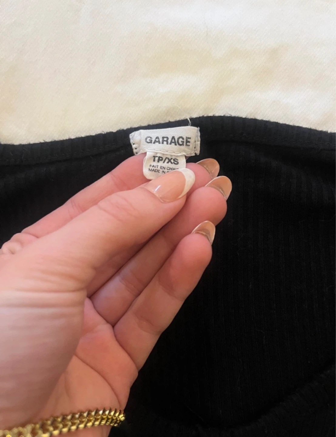 Black Garage Ribbed V-Neck Top - photo 2