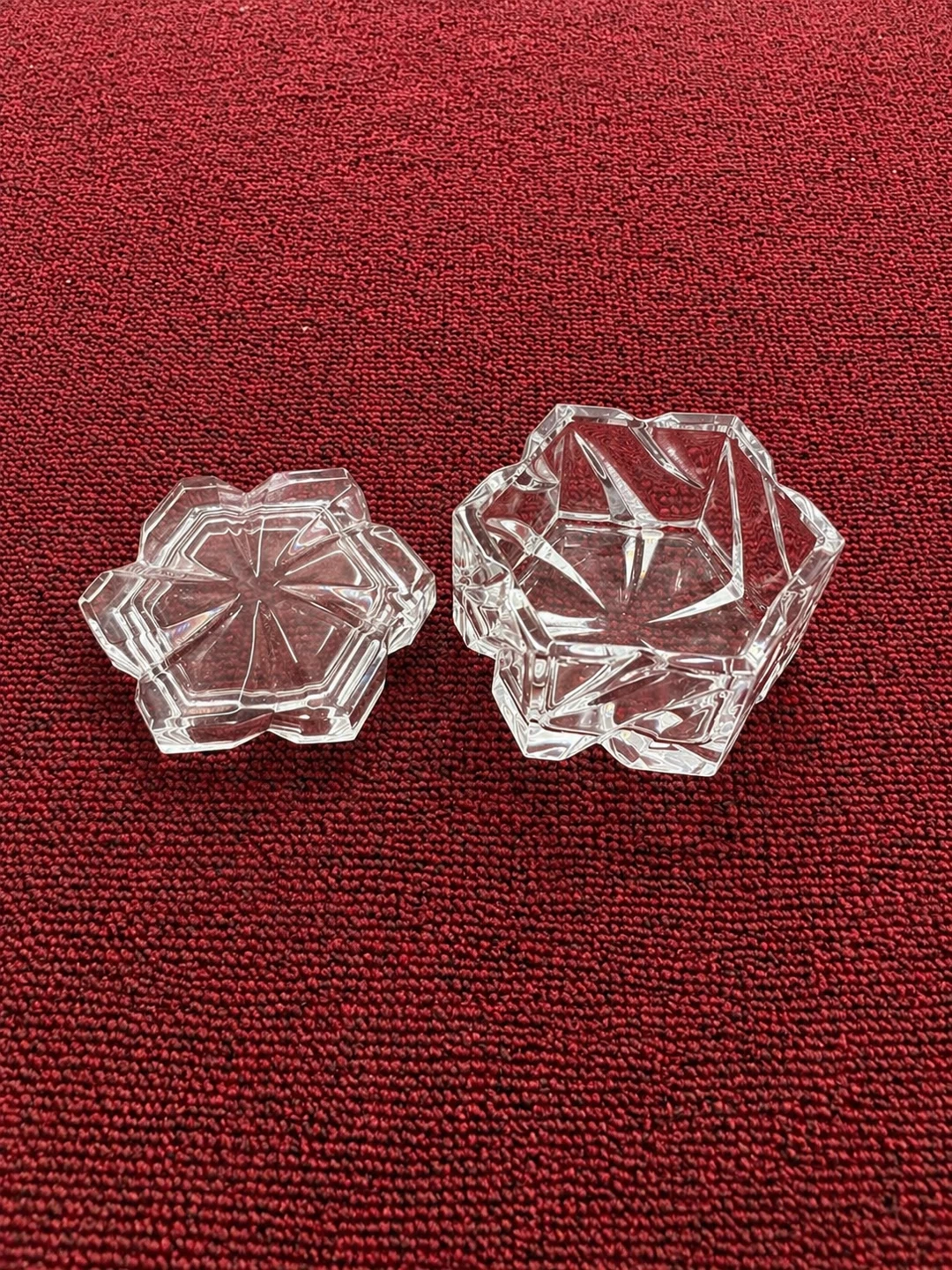 Clear Crystal Trinket Dish With Lid