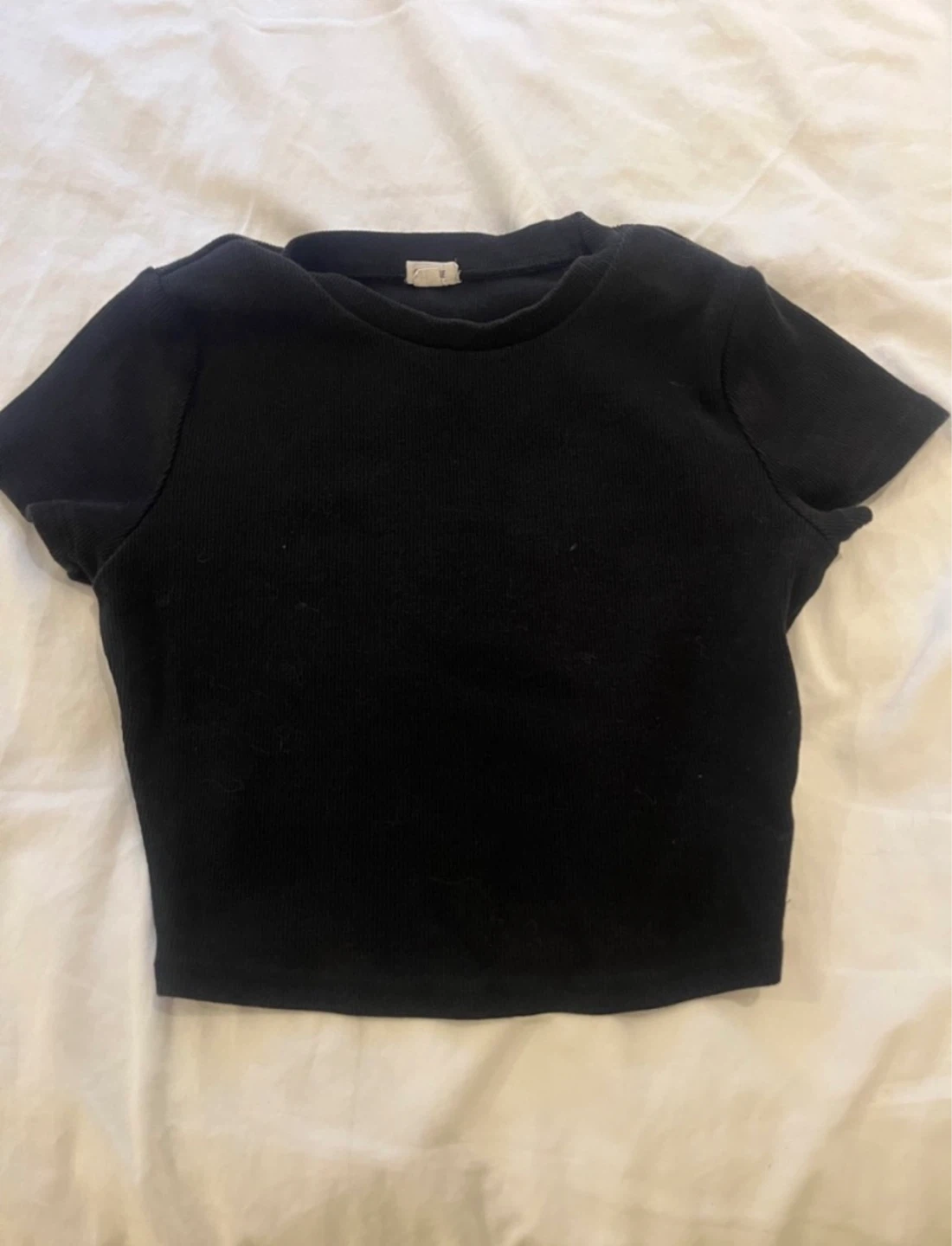 GARAGE Black Ribbed Crop Top
