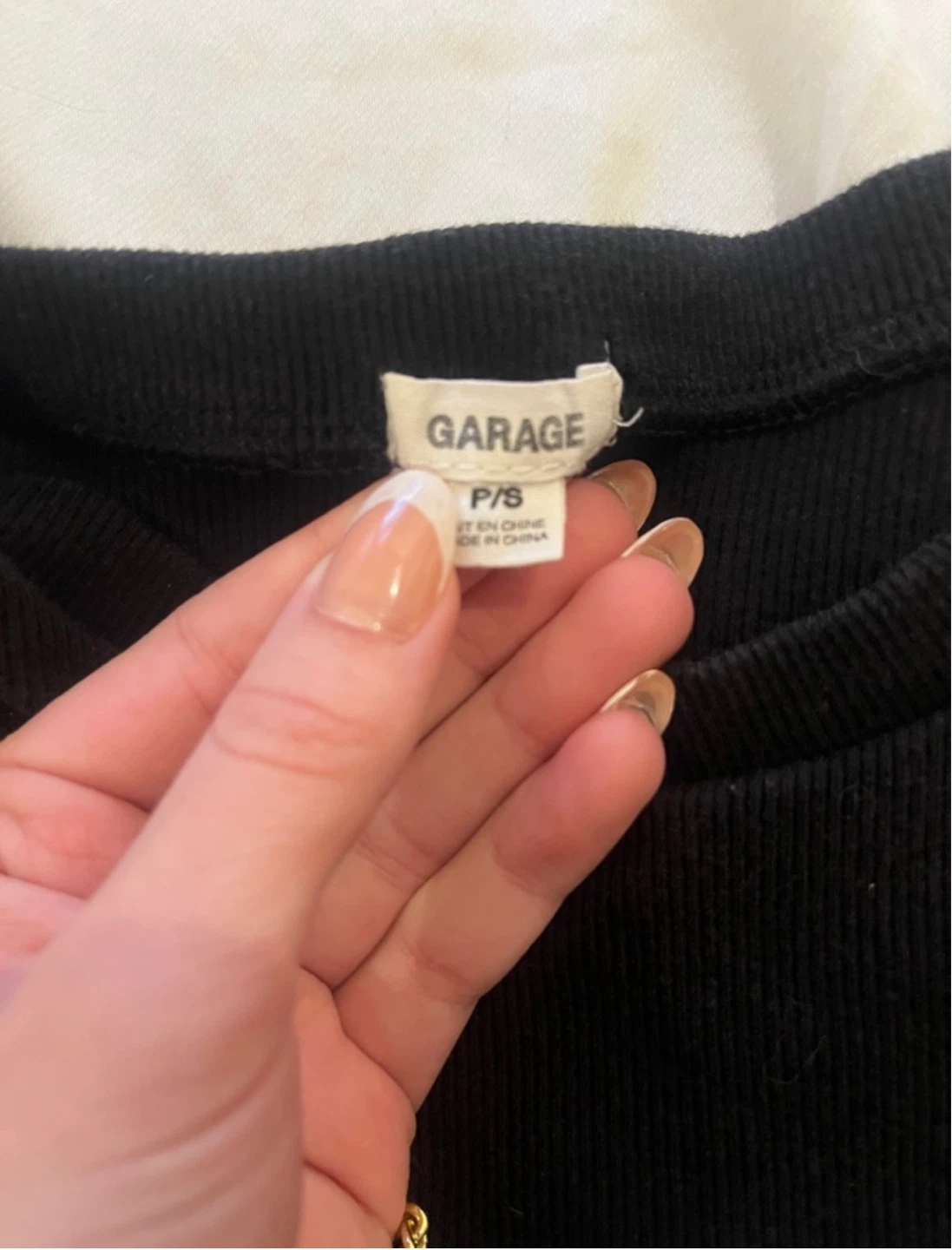 GARAGE Black Ribbed Crop Top - photo 2