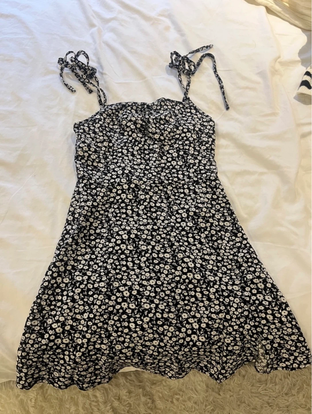 SHEIN Black & White Floral Dress