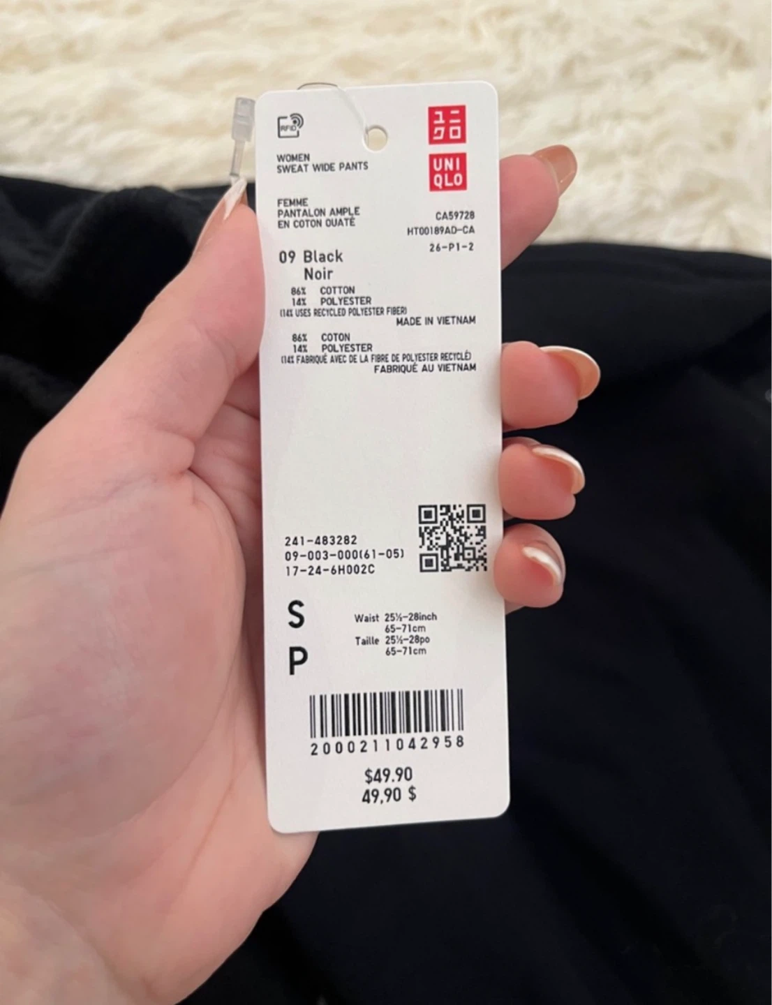UNIQLO Women's Sweat Wide Pants - Black - photo 2