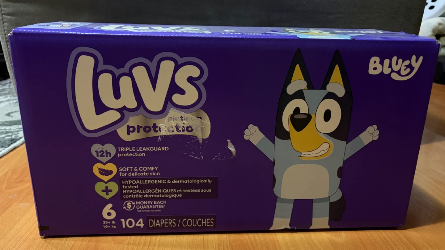 Luvs Bluey Size 6 Diapers - 104 Count