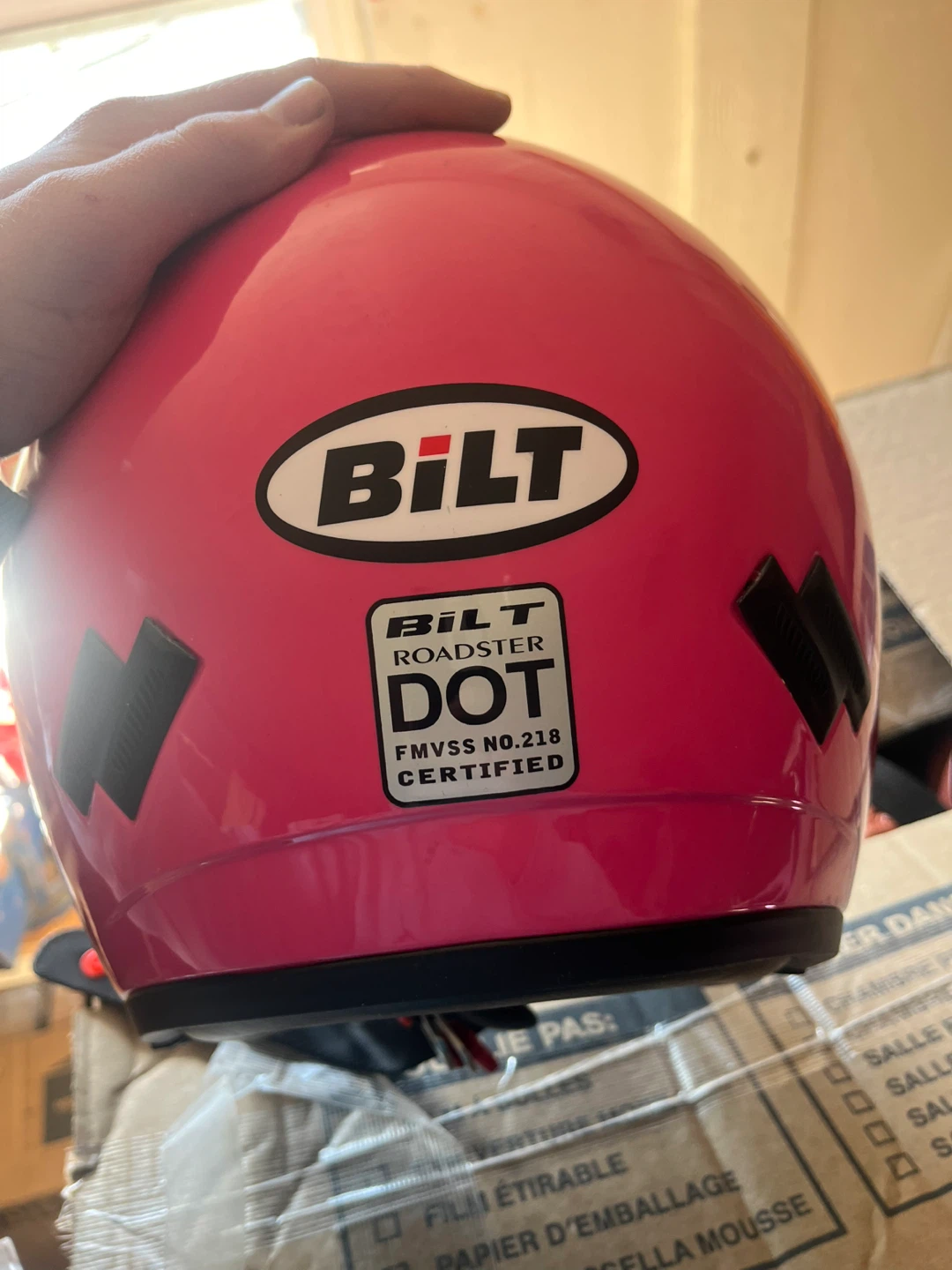 BILT Roadster DOT Certified Pink Motorcycle Helmet - Size Medium