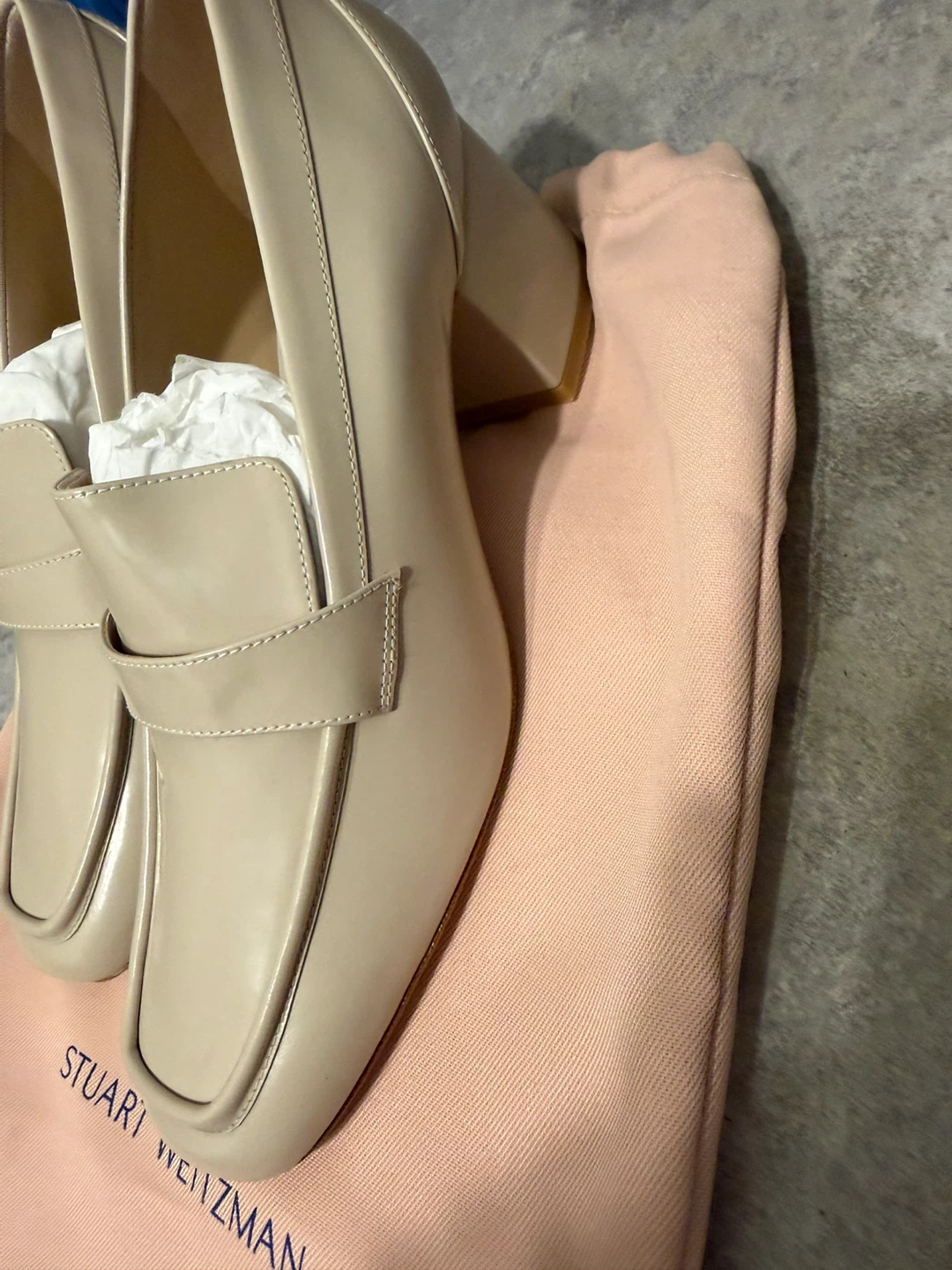 Stuart Weitzman Beige Leather Loafer Heels - photo 2
