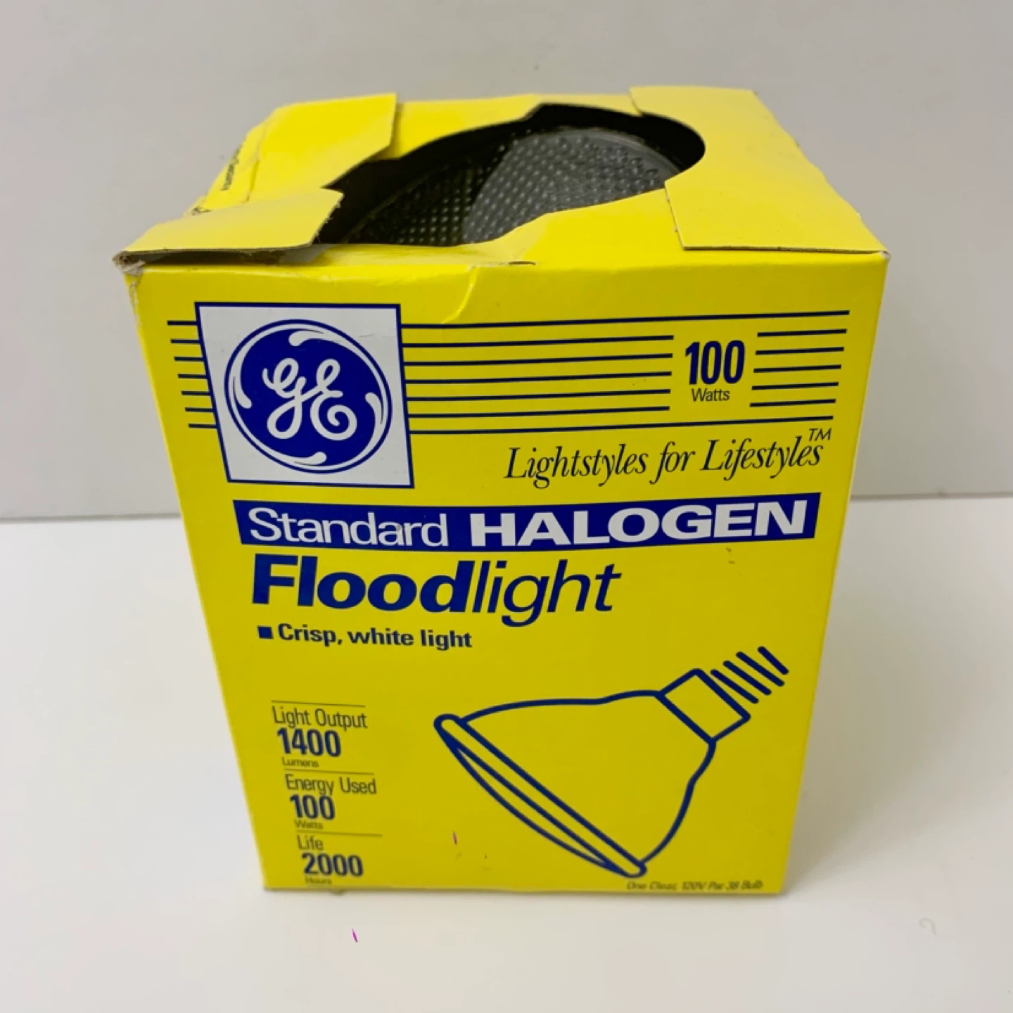 Halogen Flood Light 100W GE Bulb Outdoor Indoor Bright Lights