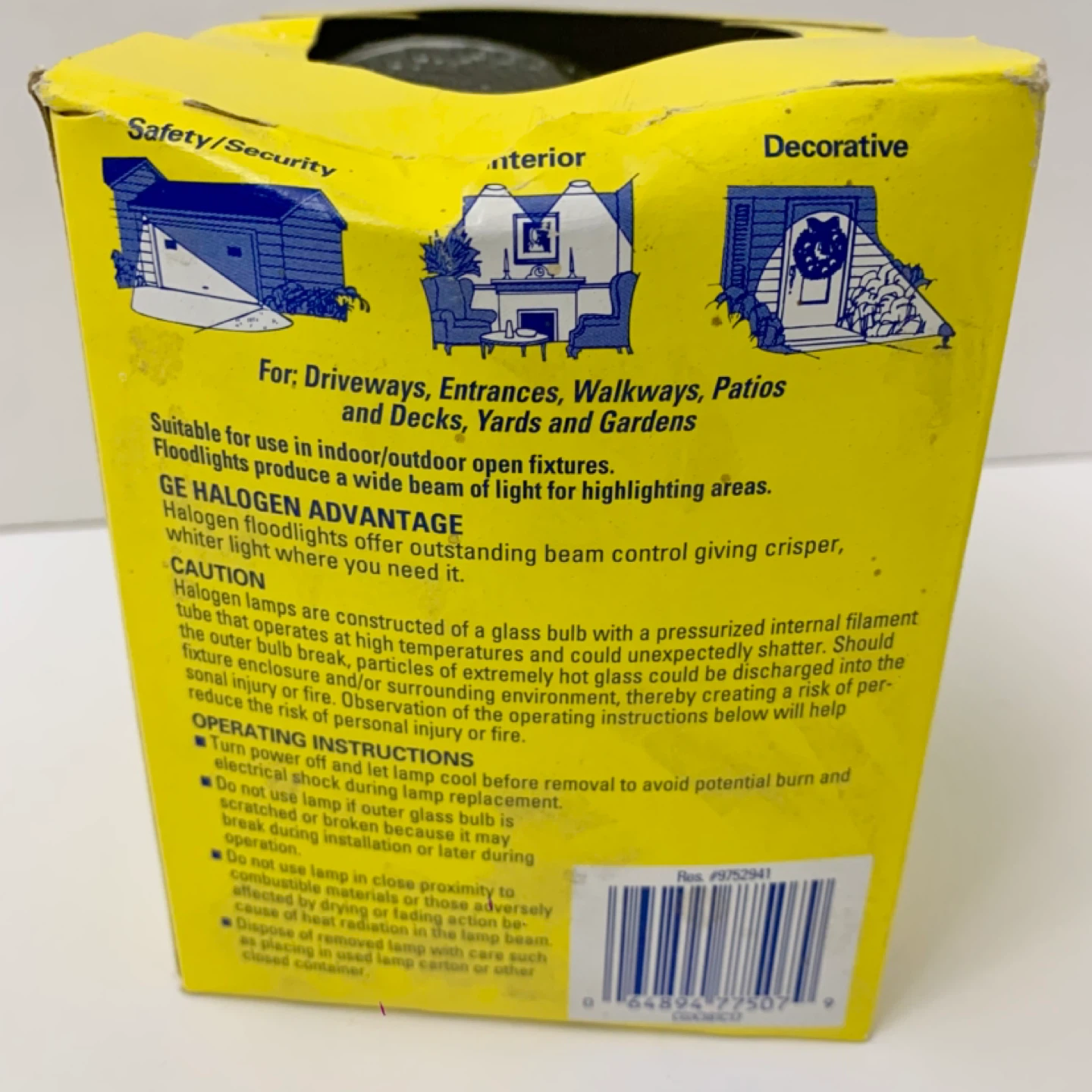 Halogen Flood Light 100W GE Bulb Outdoor Indoor Bright Lights - photo 5