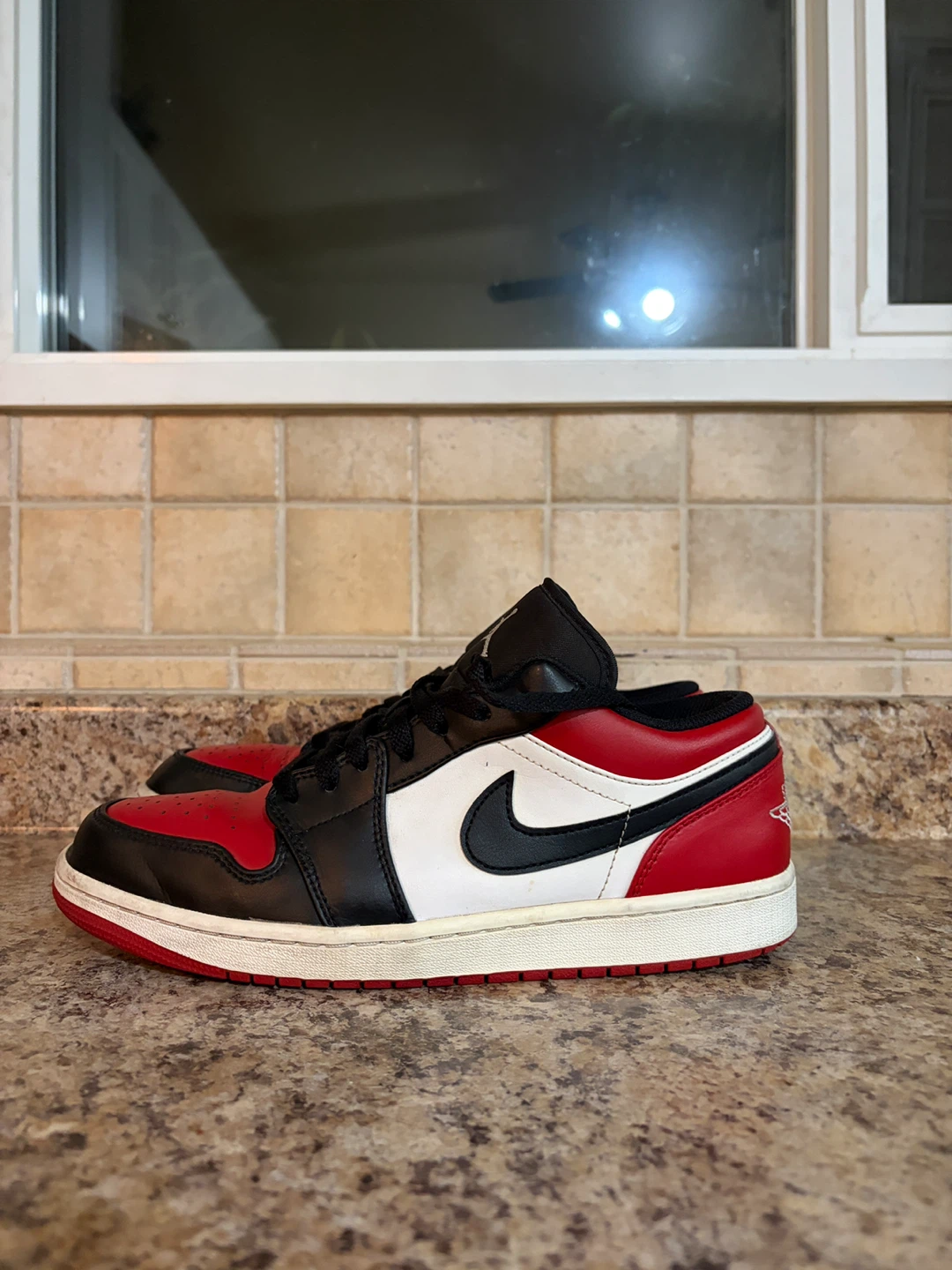 Air Jordan 1 Low Black Red White Sneakers - photo 3