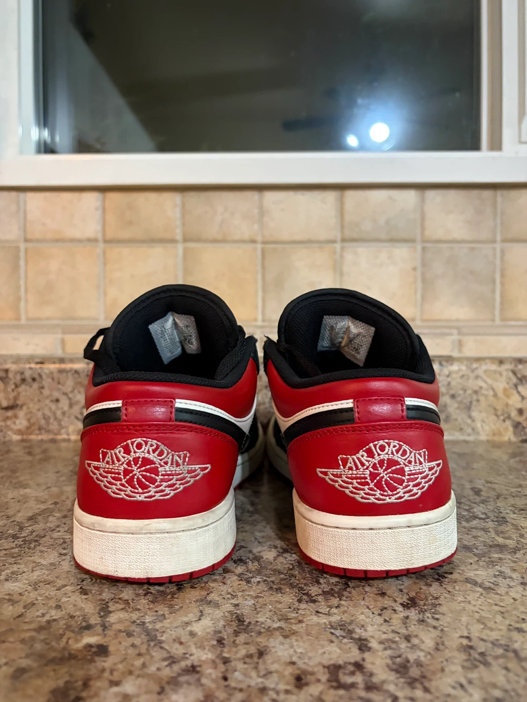 Air Jordan 1 Low Black Red White Sneakers - photo 2