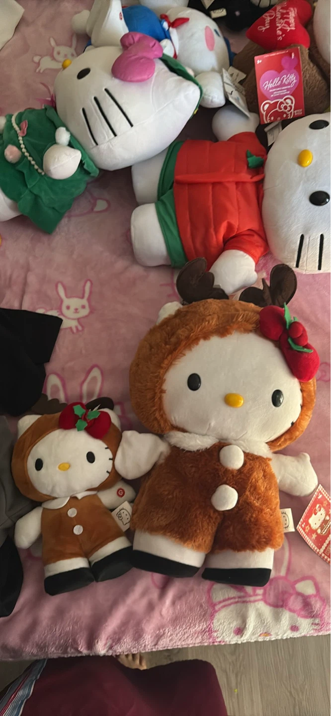 Hello Kitty Plush Toys - Reindeer & Gingerbread Outfits
