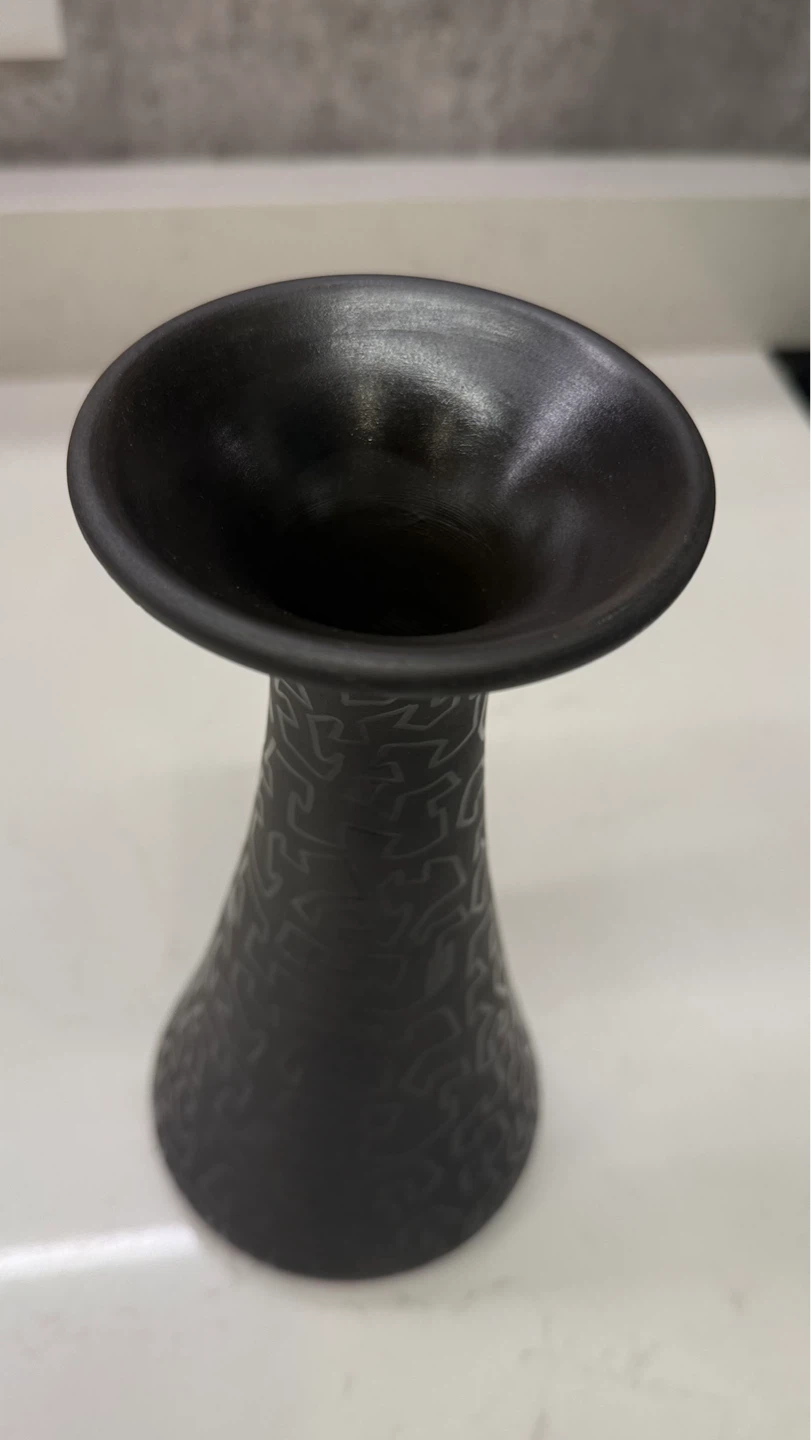 Vintage Hungarian Black Pottery Vase -Kovats Lajos 8.5”Hx3.5”W - photo 3