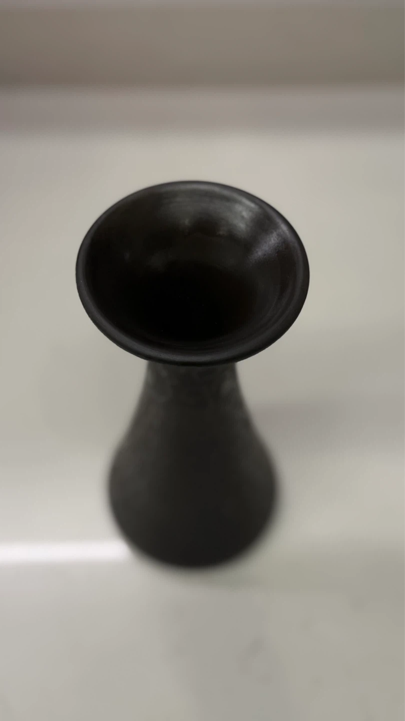 Vintage Hungarian Black Pottery Vase -Kovats Lajos 8.5”Hx3.5”W - photo 4