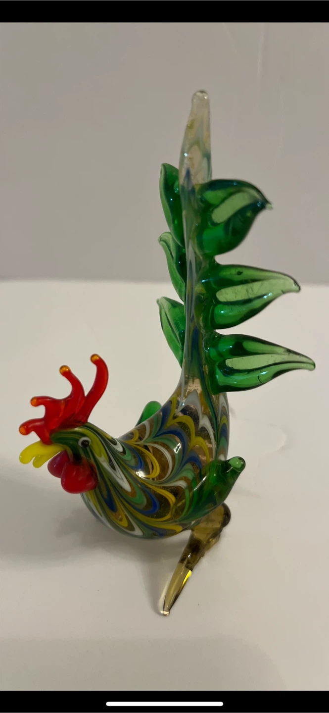 Murano Glass Rooster Figurine