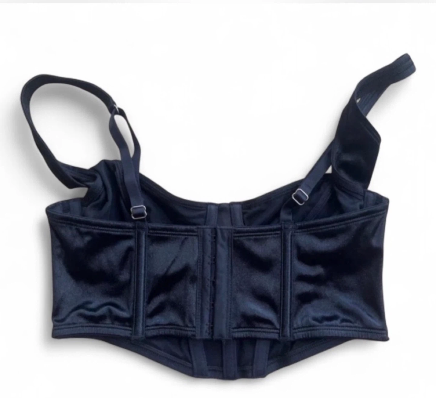 La SENZA Silky Satin Black Structured Bustier Top Size Medium - photo 4