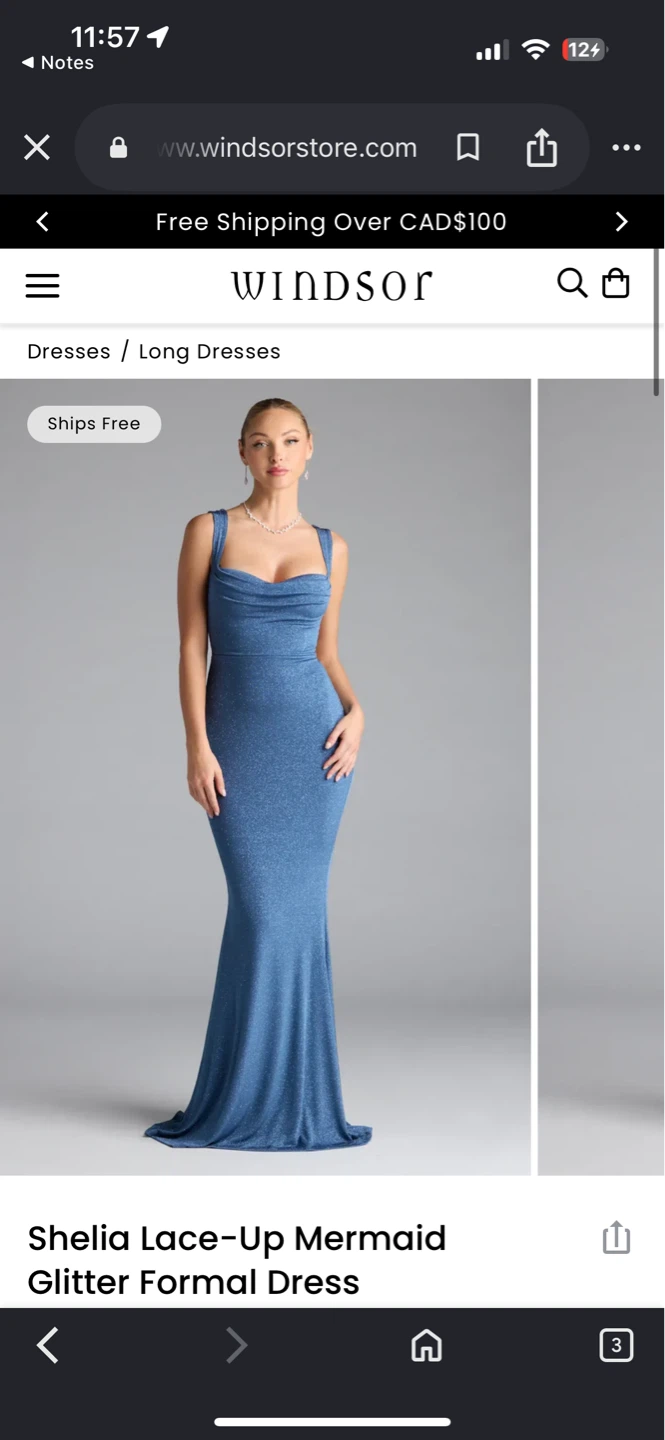 Windsor blue maxi prom dress