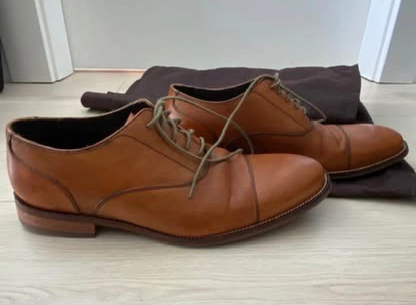 Cole Haan Men's Brown Leather Cap Toe Oxford Dress Shoes - photo 5