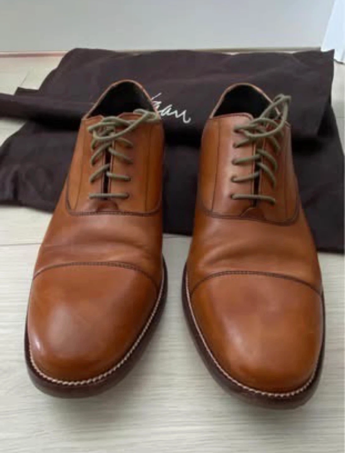 Cole Haan Men's Brown Leather Cap Toe Oxford Dress Shoes - photo 3