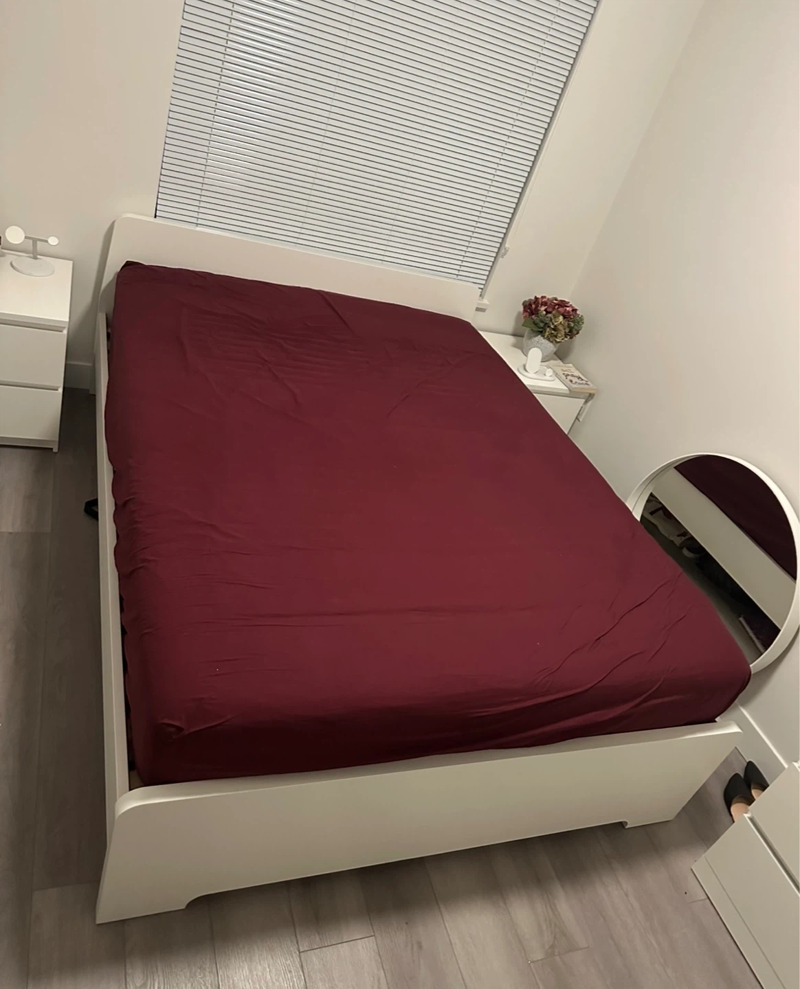 White Queen bed frame *FREE DELIVERY
