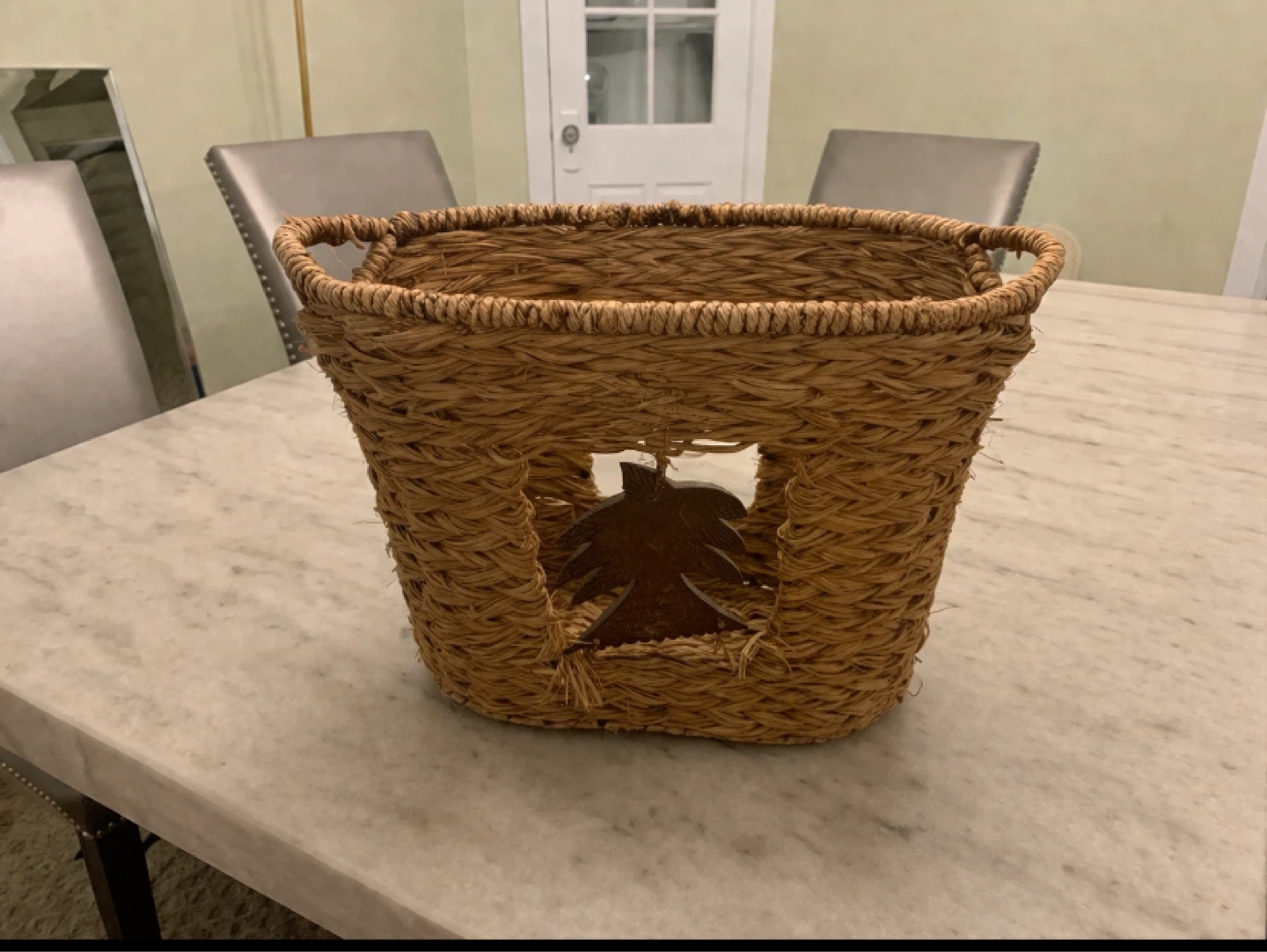 Woven Basket with Cutout Detail
