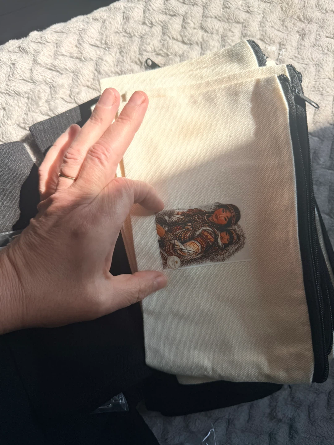 Canvas Pouches with Indigenous Art Print