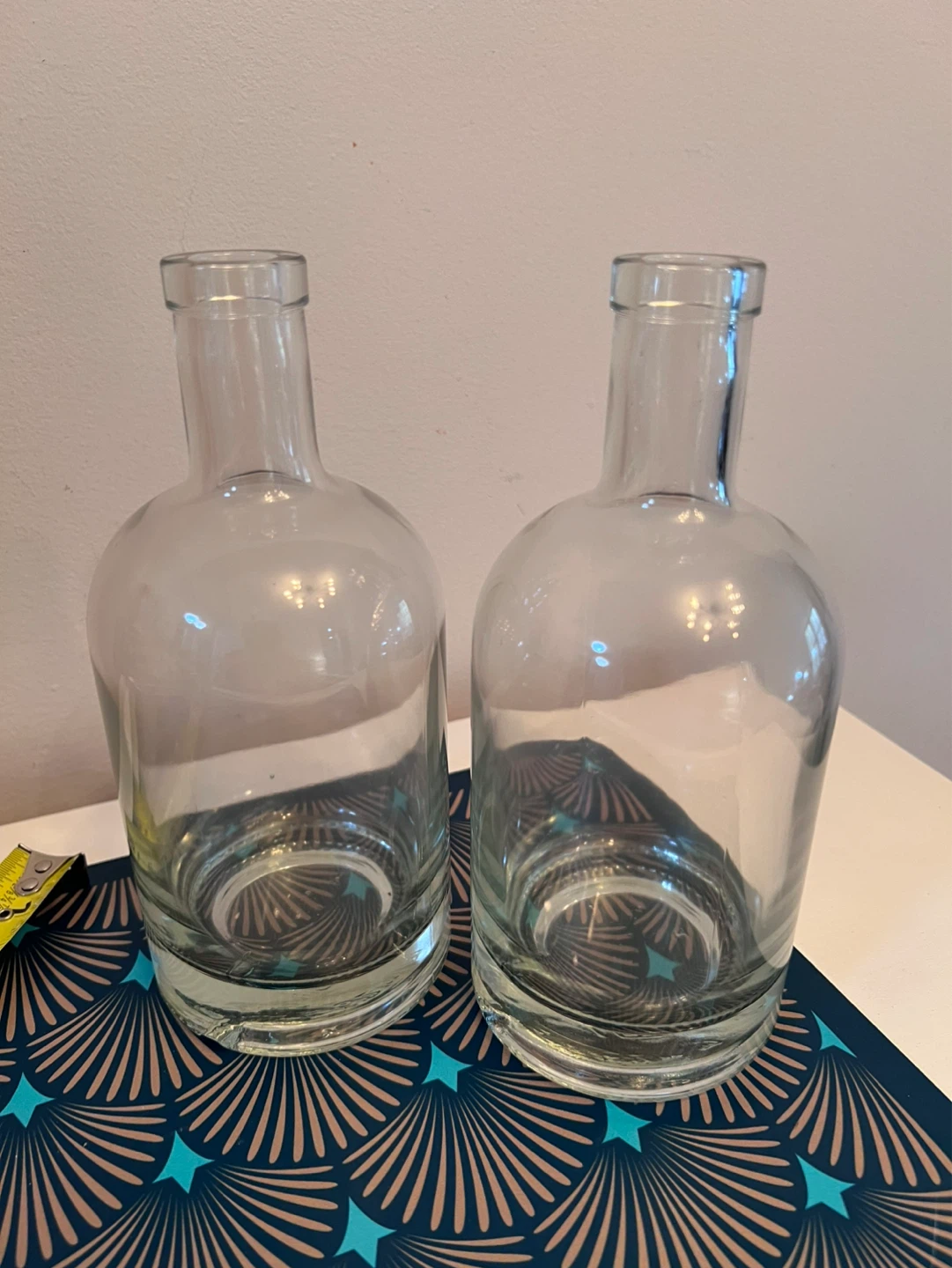 Set of 2 Clear Glass Bottles with Corks
