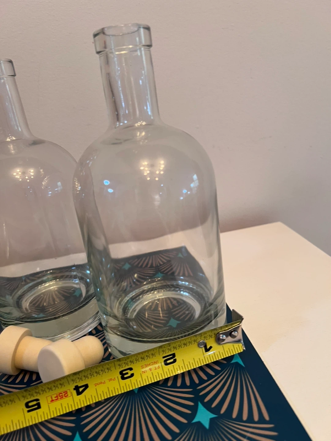 Set of 2 Clear Glass Bottles with Corks - photo 4