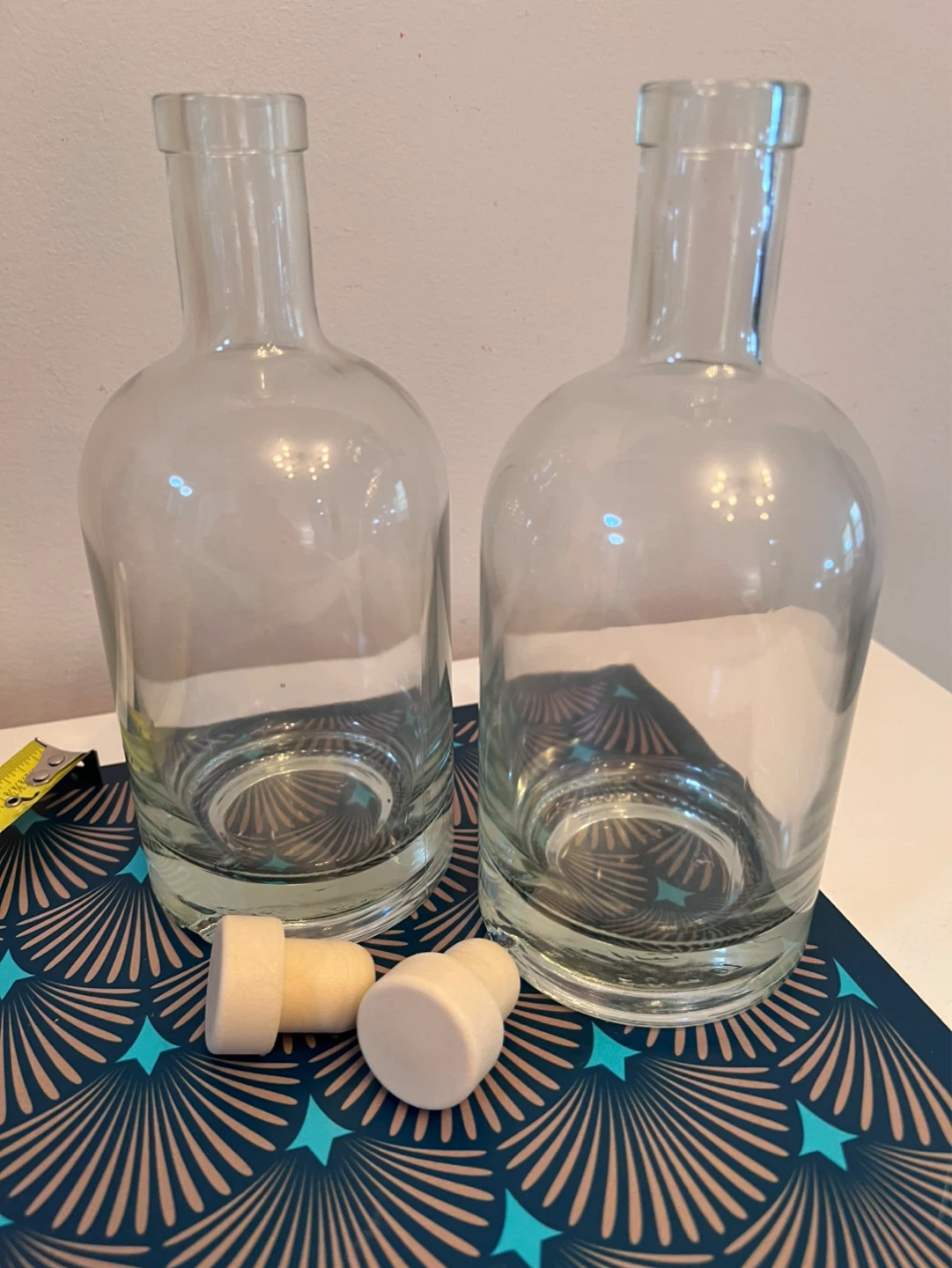 Set of 2 Clear Glass Bottles with Corks - photo 2