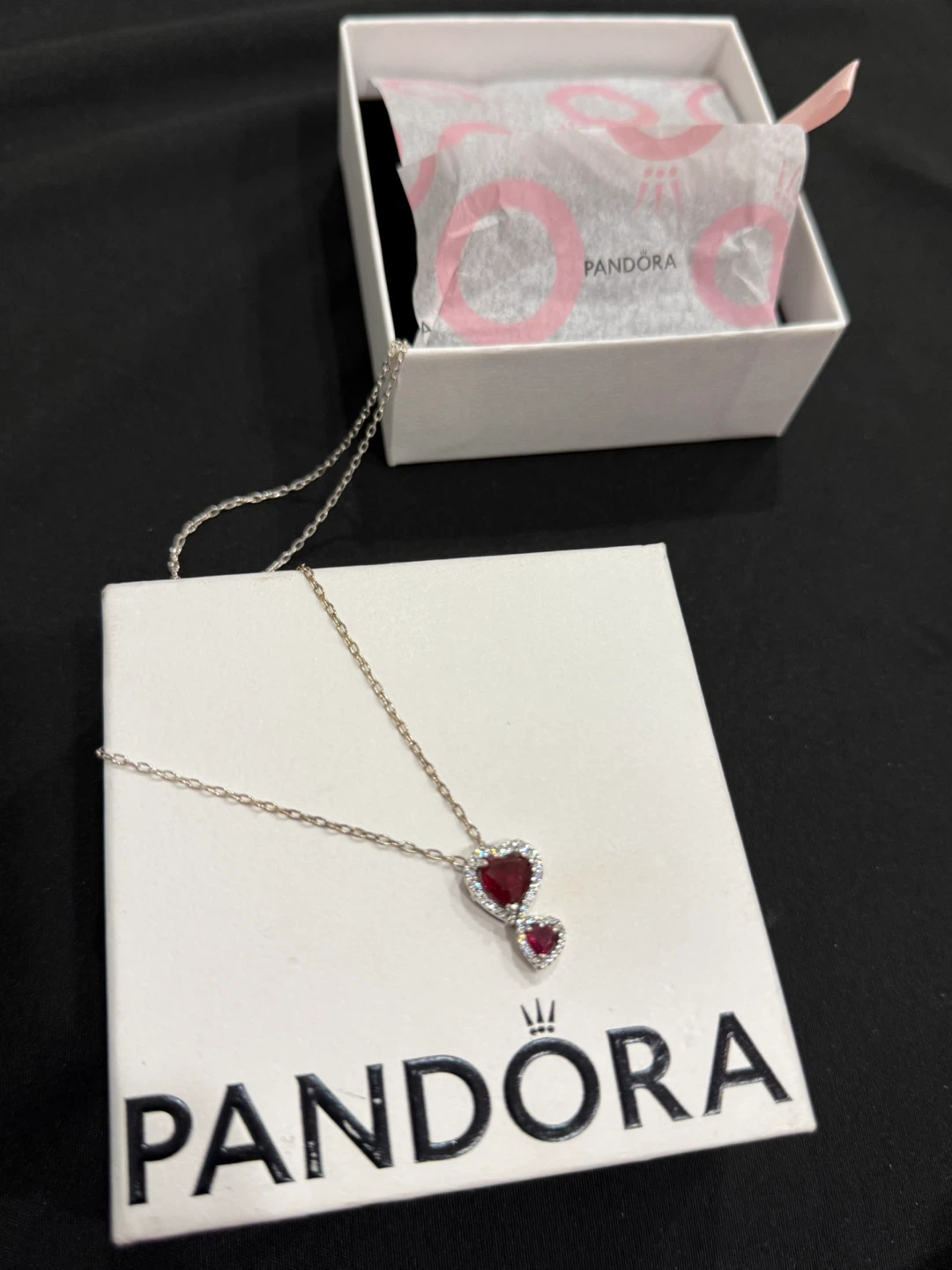 Pandora Sterling Silver Red Heart Pendant Necklace - photo 3