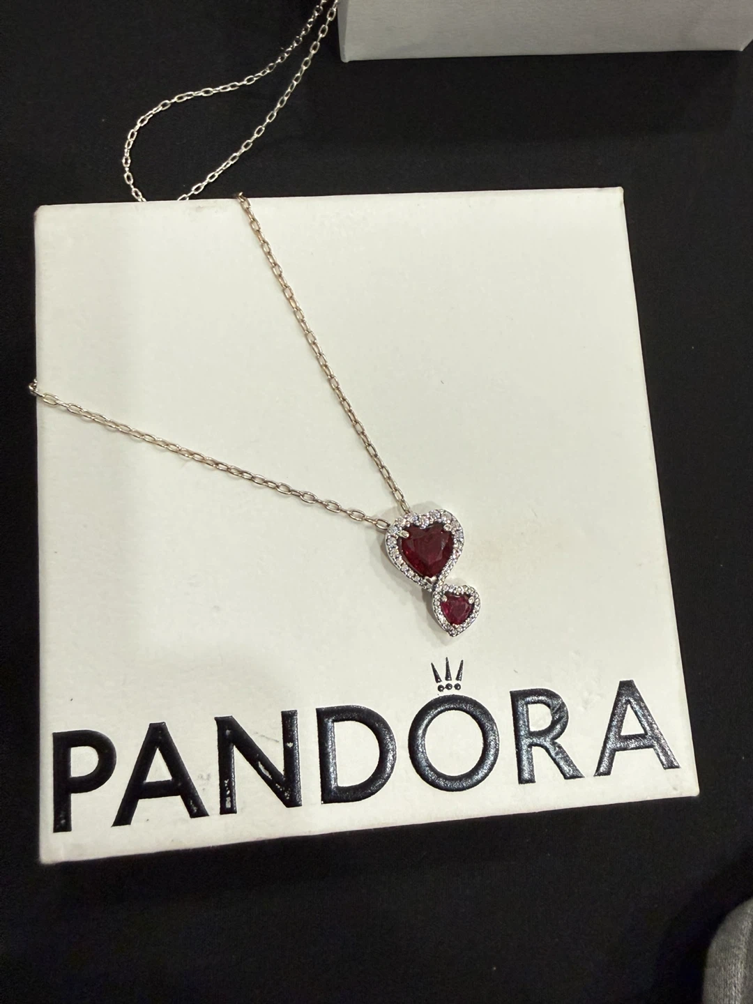 Pandora Sterling Silver Red Heart Pendant Necklace - photo 2