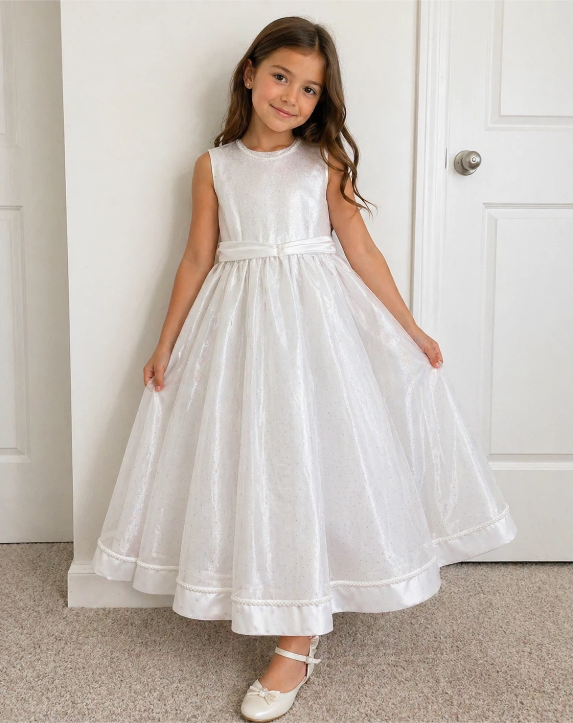 Satin Communion Dress 9-12 years Old.