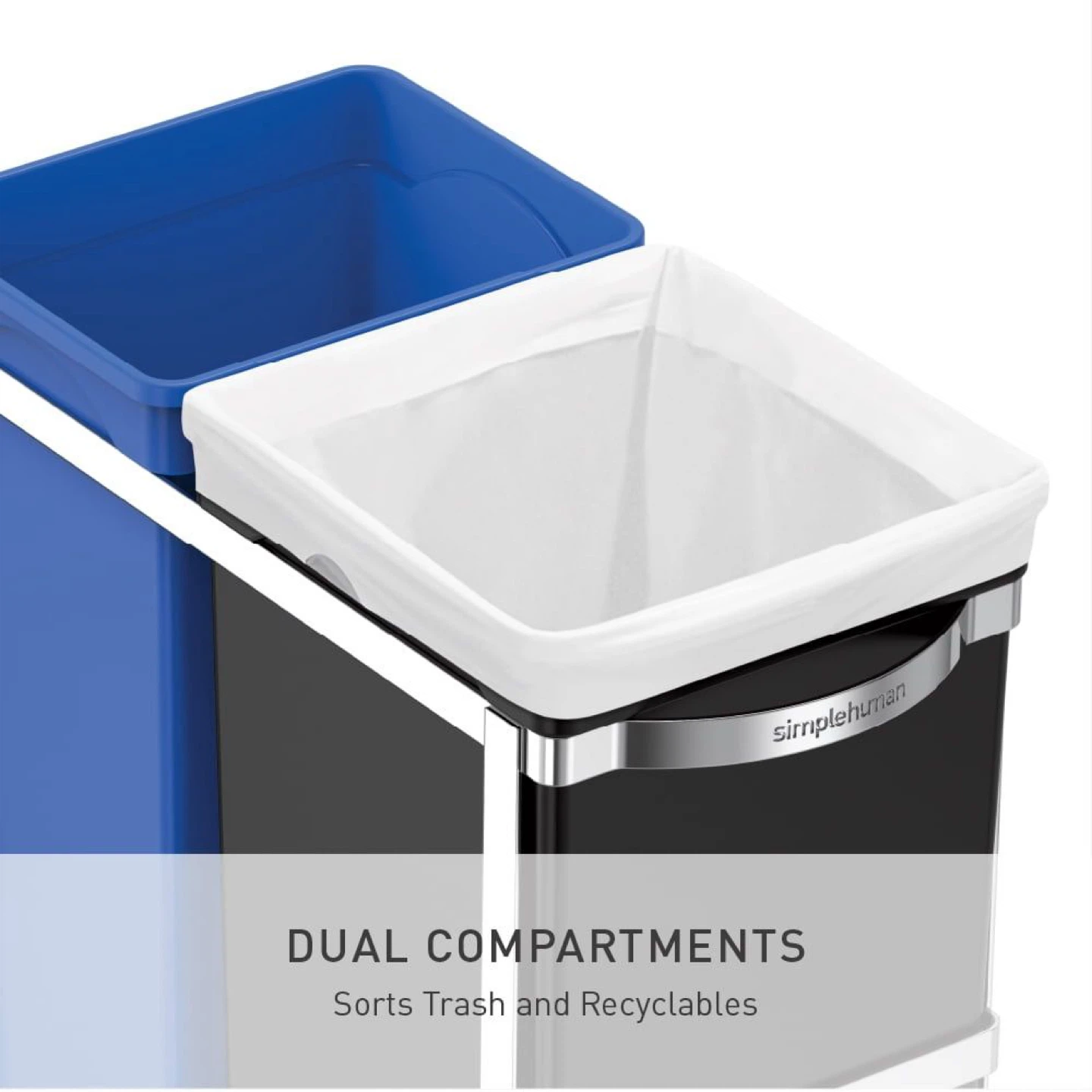 Simplehuman Dual Compartment Pull Out Trash Can - photo 3