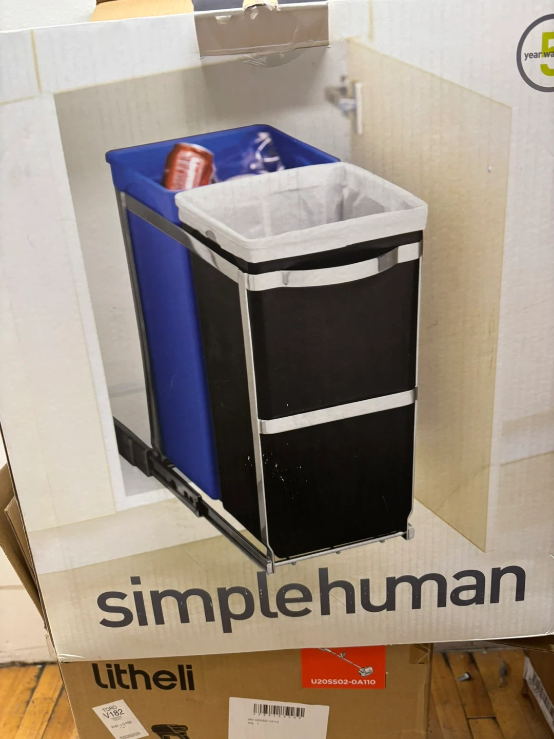 Simplehuman Dual Compartment Pull Out Trash Can - photo 4