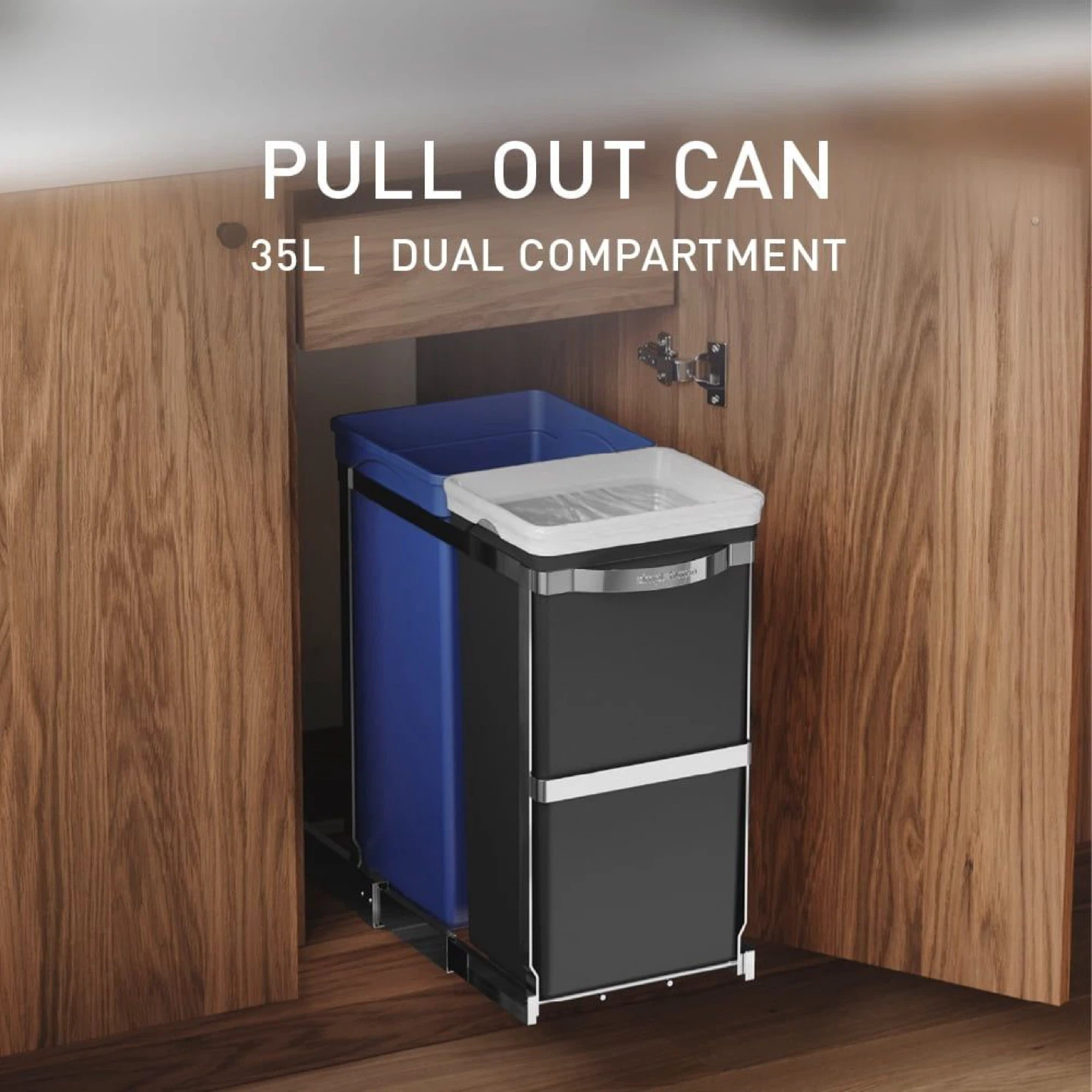 Simplehuman Dual Compartment Pull Out Trash Can - photo 2