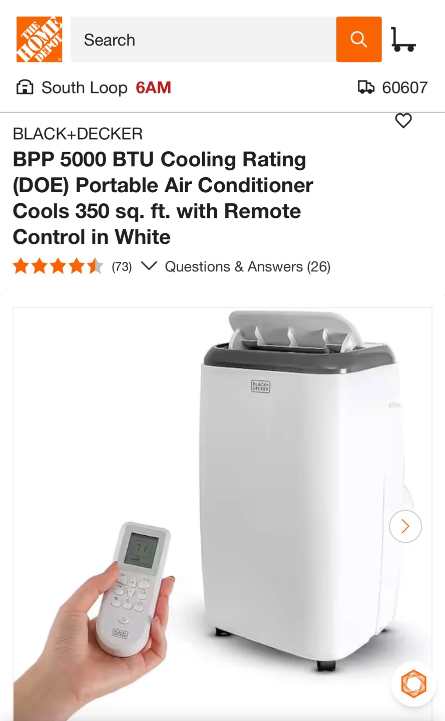 BLACK+DECKER BPP 5000 BTU Portable Air Conditioner - photo 2