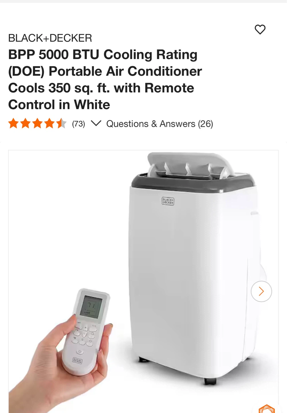 BLACK+DECKER BPP 5000 BTU Portable Air Conditioner