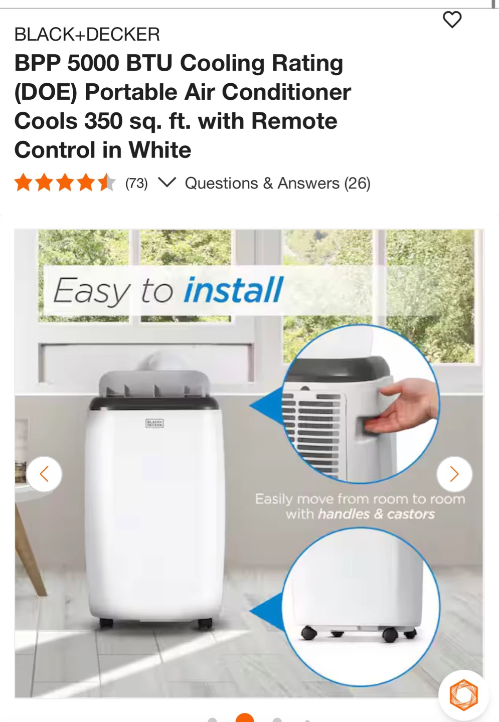 BLACK+DECKER BPP 5000 BTU Portable Air Conditioner - photo 3
