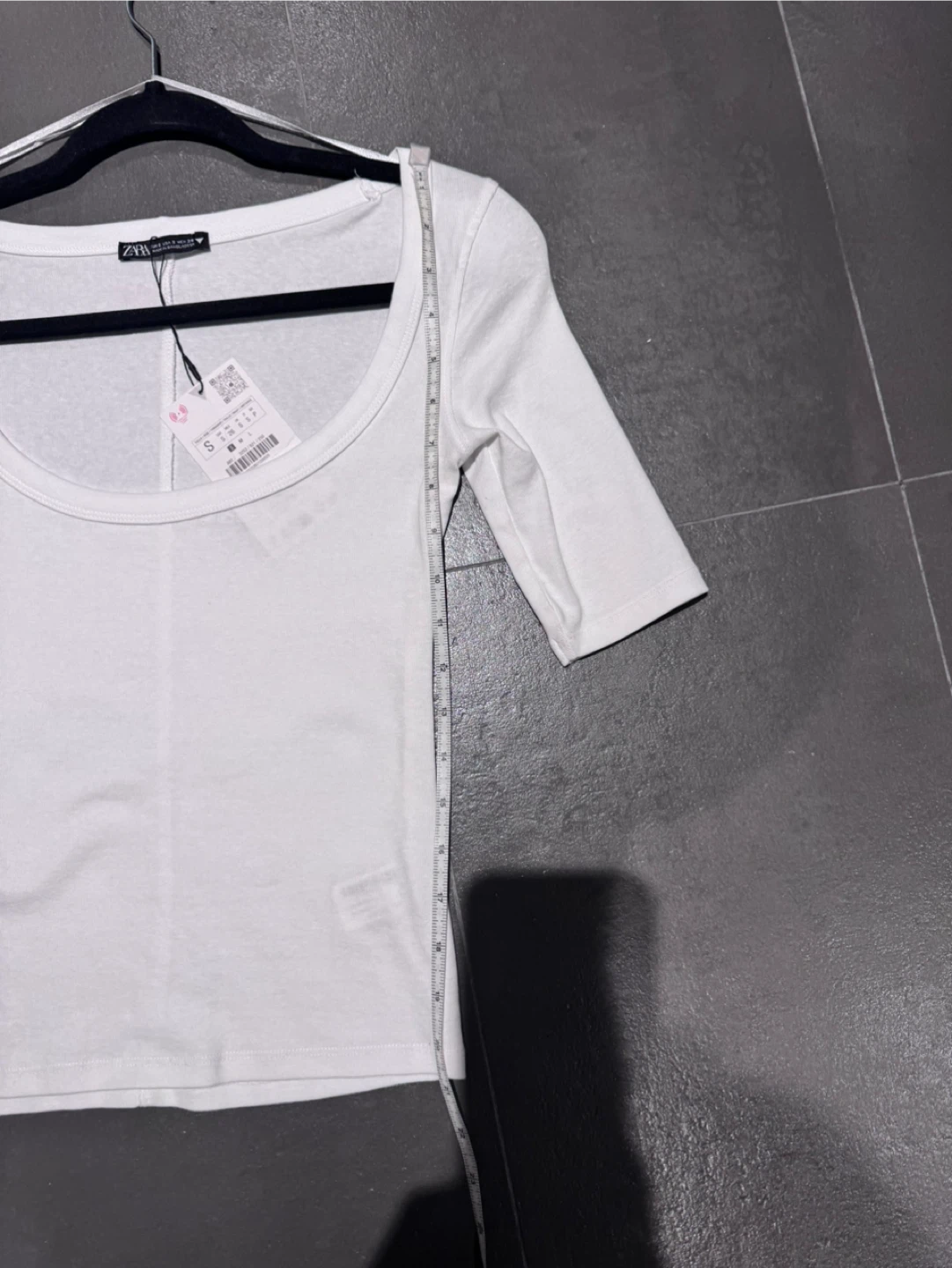 Zara White Scoop Neck 3/4 Sleeve Top Size S - photo 5