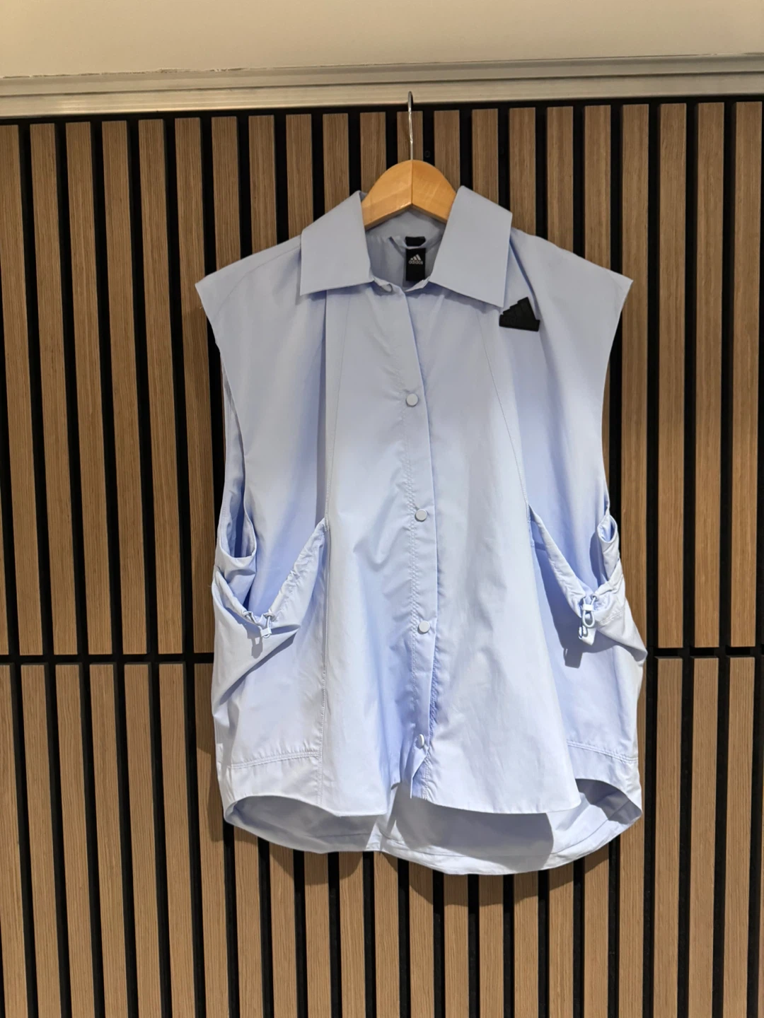 Adidas Sleeveless Button-Up Shirt - Light Blue
