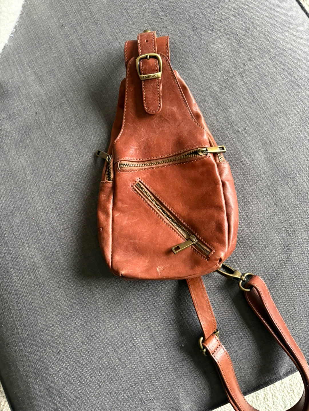 Italian Brown Leather Sling Bag