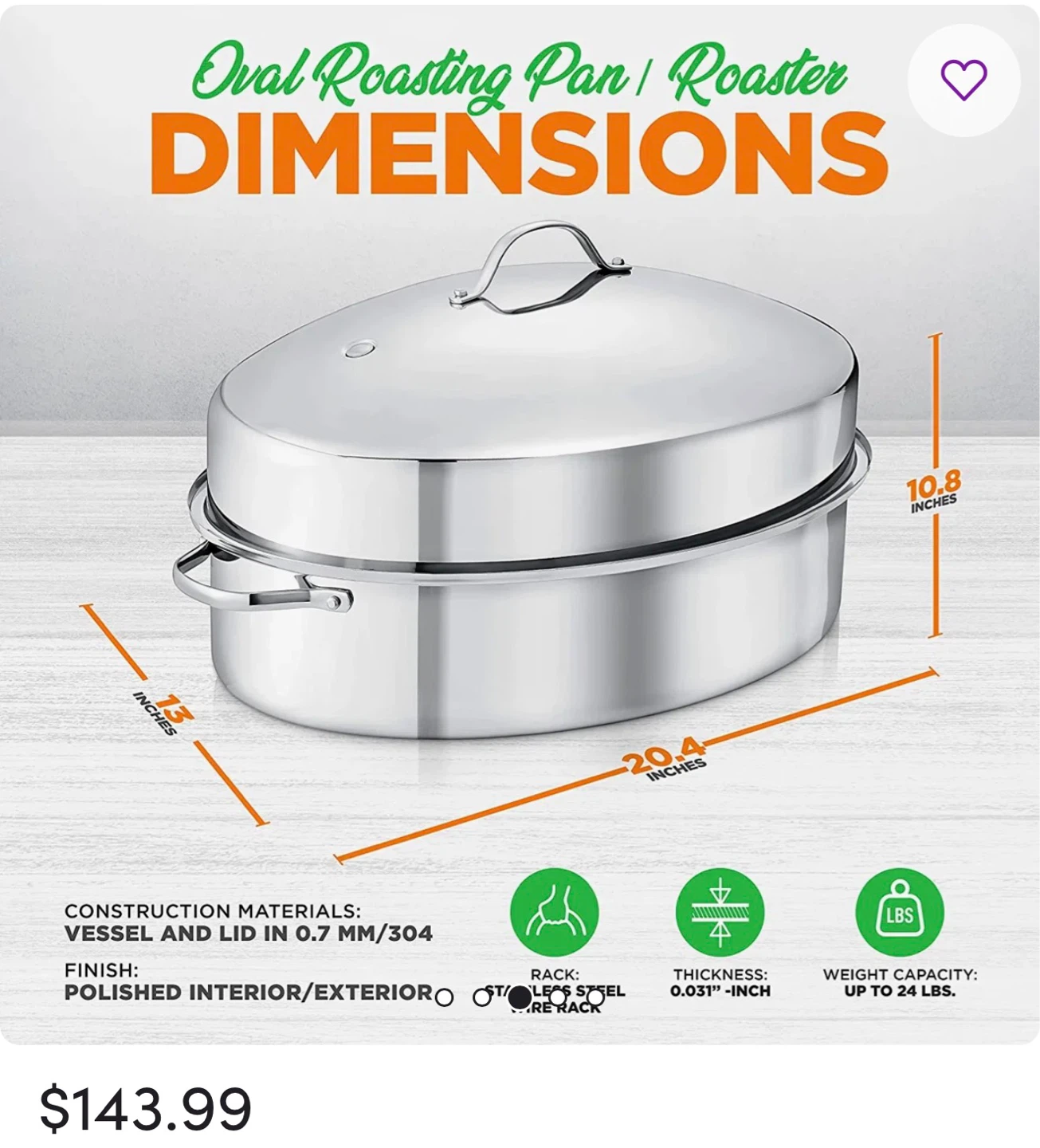 Oval Roasting Pan / Roaster