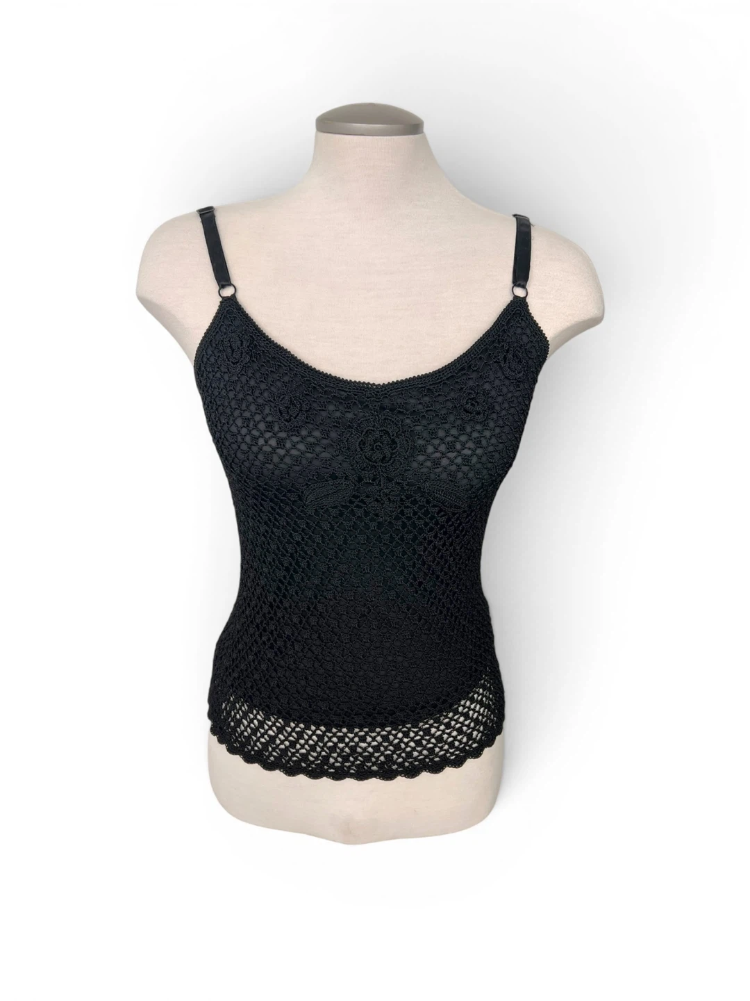 Simon Chang Floral Netted Tank Top