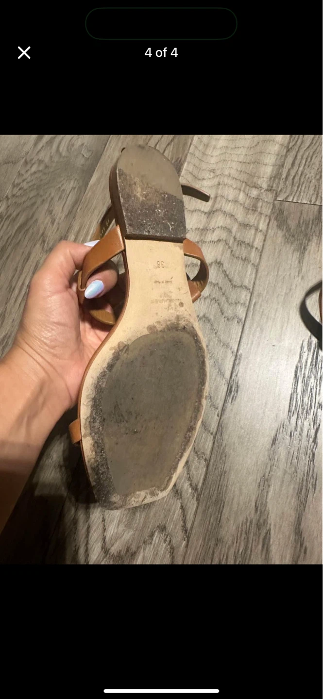 Saint Laurent Paris Flat Sandals - Brown Leather - photo 3
