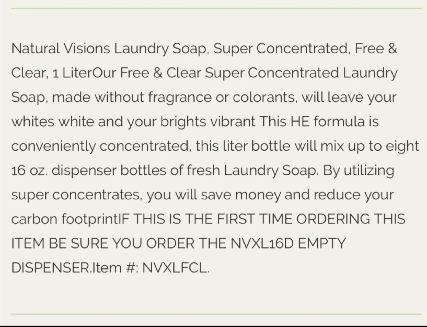 Natural Visions Laundry Soap Super Concentrate - photo 2