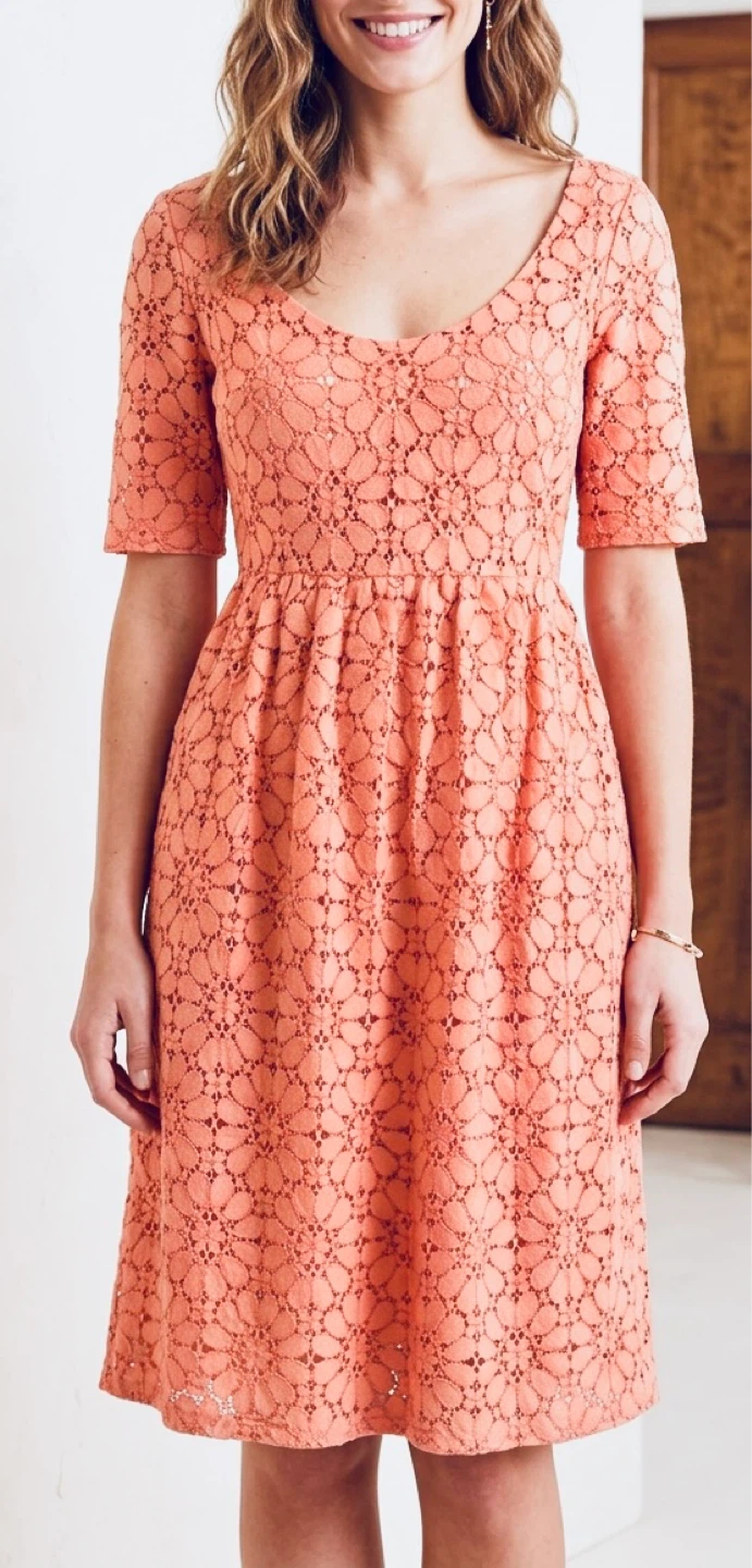 Zara Basic Lace Dress - Coral - photo 2