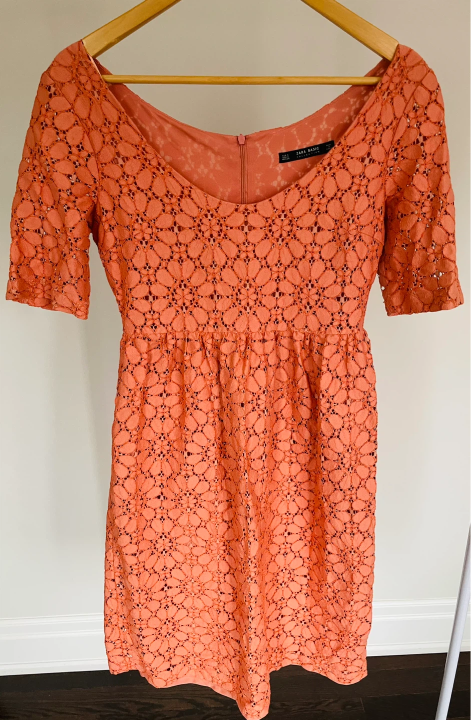 Zara Basic Lace Dress - Coral - photo 3
